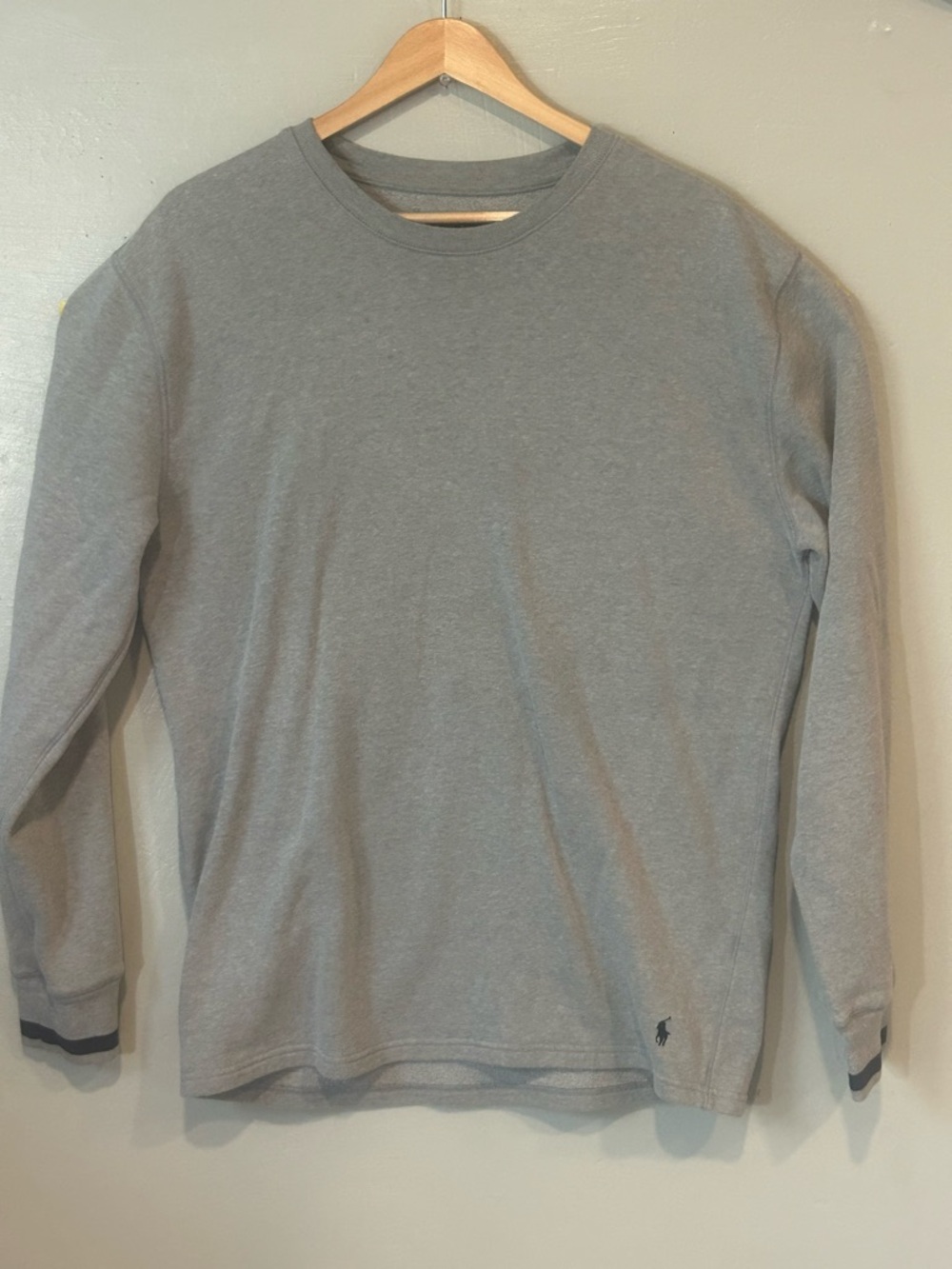 Polo by Ralph Lauren Light Gray Long Sleeve Tee Sleepwear Fannel